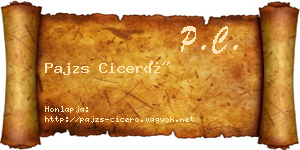 Pajzs Ciceró névjegykártya